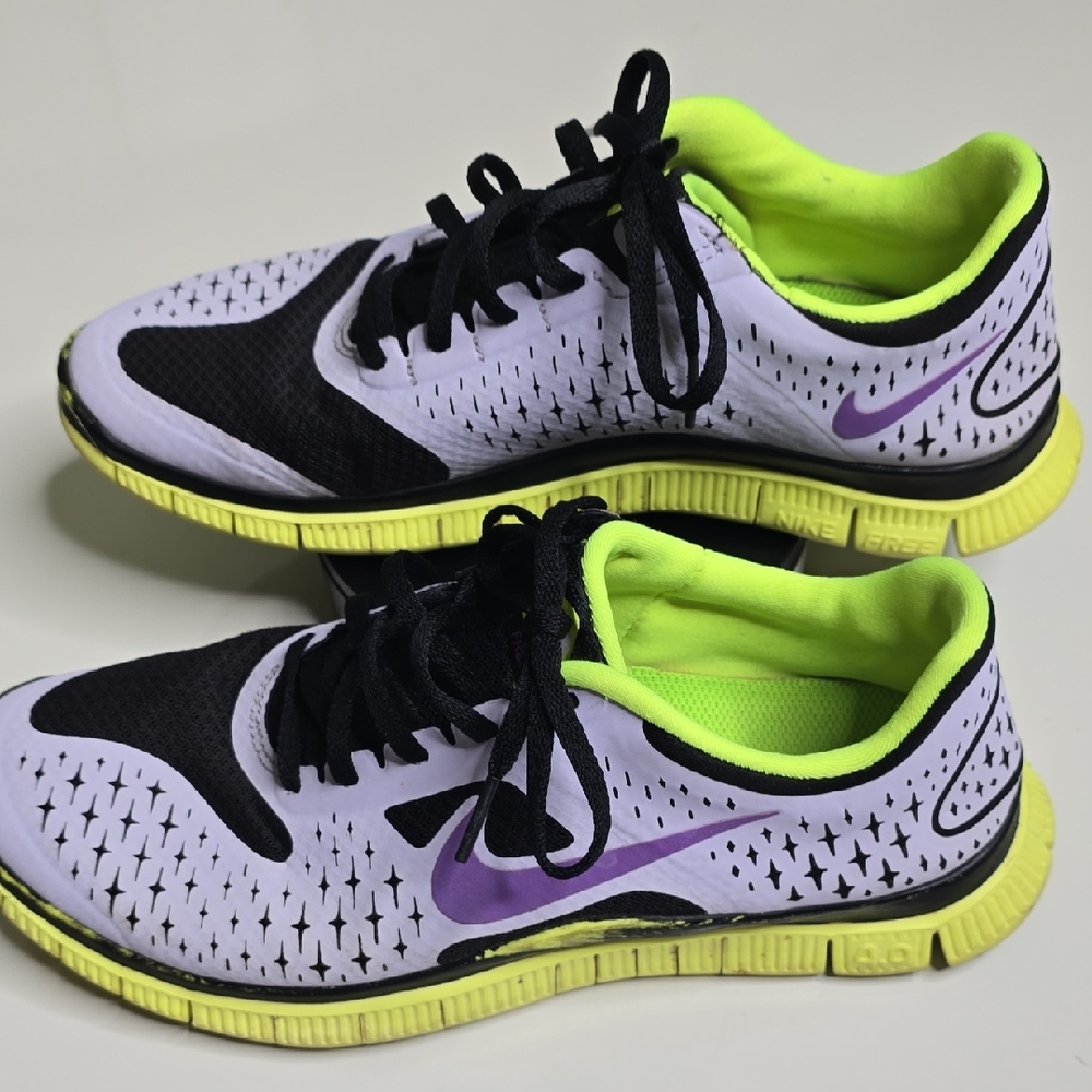 Nike Women's Sneakers - Black, Purple, Lime Green